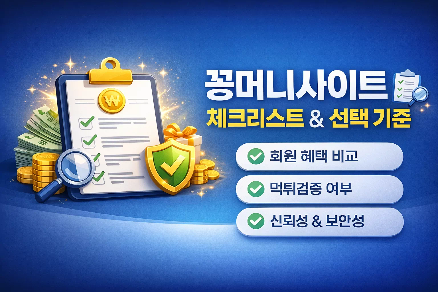 꽁머니사이트 체크리스트와 선택 기준 이미지